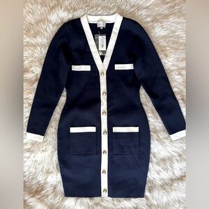 Milly Knit Buttoned Mini Dress NWT